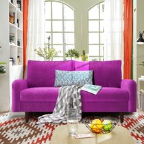 Purple velvet deals couch wayfair